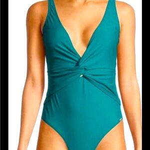 Nicole Miller Women's Twist Front One Piece Swimsuit